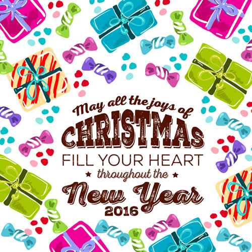 Christmas candy with gift hand drawn vector background 02 Christmas candy with gift hand drawn vector background 02