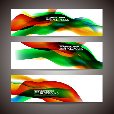 wavy vector graphics colored banner 