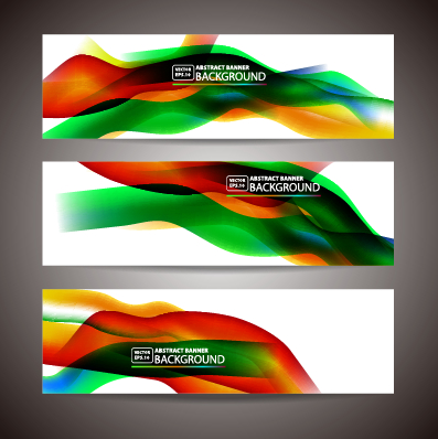 Colored wavy banner vector graphics 04 Colored wavy banner vector graphics 04