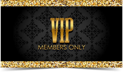 Golden with black VIP members cards vector 04 Golden with black VIP members cards vector 04
