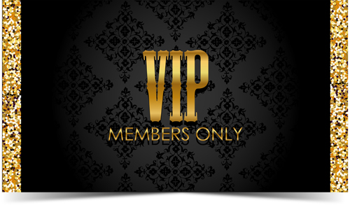 Golden with black VIP members cards vector 05 Golden with black VIP members cards vector 05