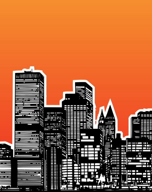 Modern city building design vector material 01 Modern city building design vector material 01