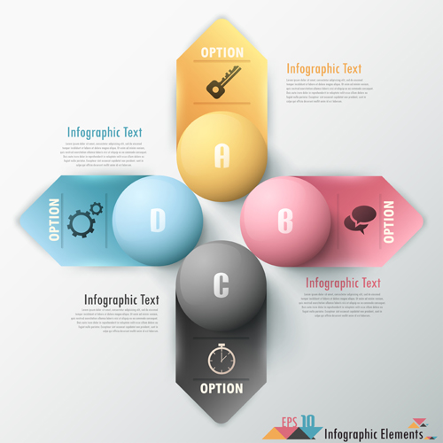 Option infographic elements vectors template 06