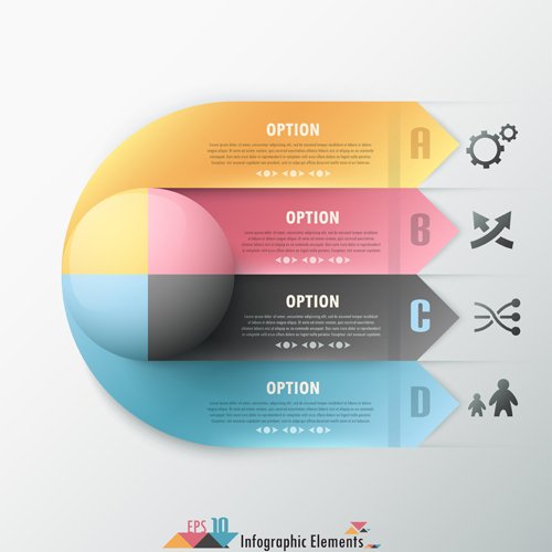 Option infographic elements vectors template 09
