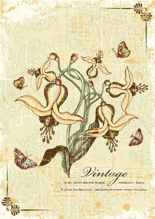 Vintage Garbage background vector 04 Vintage Garbage background vector 04