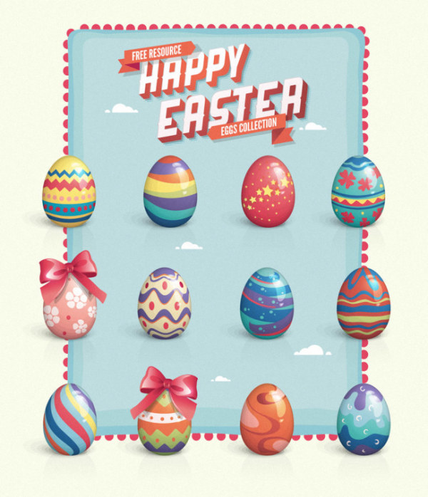 Vintage easter eggs design vector material Vintage easter eggs design vector material
