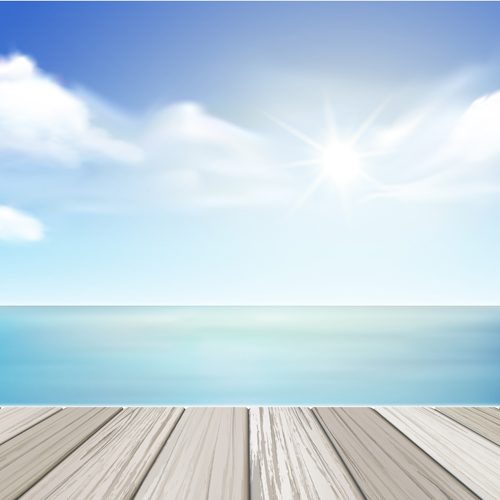 White cloud blue sky with wood board background vector set 01 White cloud blue sky with wood board background vector set 01