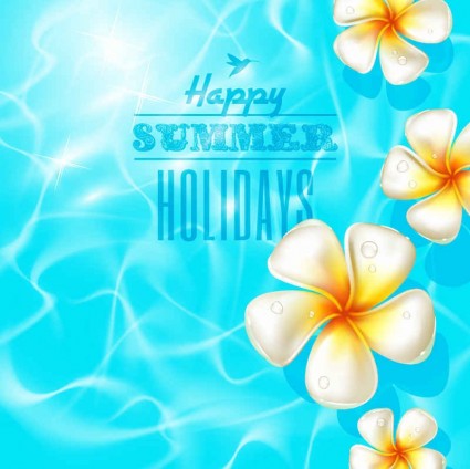 Beautiful summer background with flower vector Beautiful summer background with flower vector