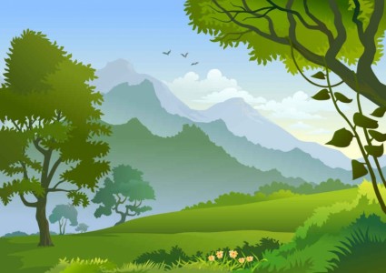 Forest landscape trees Illustration vector Forest landscape trees Illustration vector