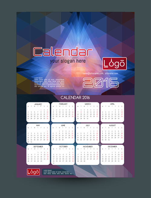 2016 technology calendar template vector 09 2016 technology calendar template vector 09