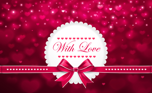 Beautiful bow with blurs valentines day card vector Beautiful bow with blurs valentines day card vector