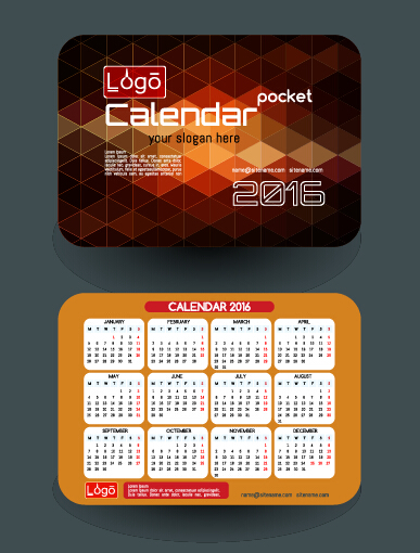 cards calendar business 2016 