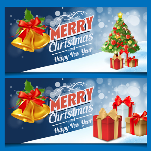 xmas tree gift christmas bell banners 