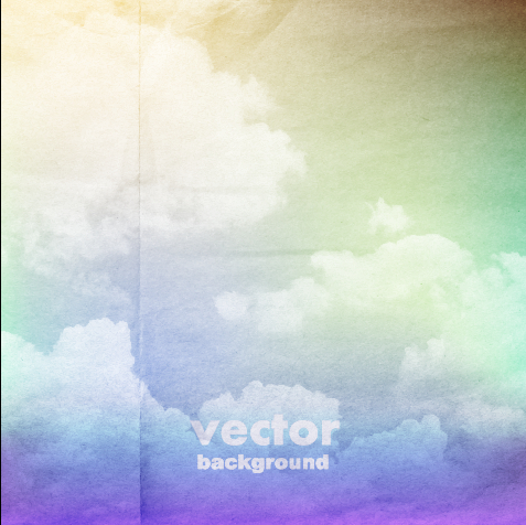 Clouds with crumpled paper vector background 04 Clouds with crumpled paper vector background 04
