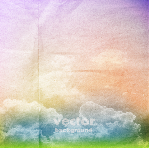 Clouds with crumpled paper vector background 05 Clouds with crumpled paper vector background 05