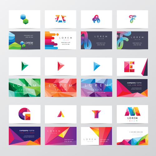 Company business cards modern vectors set