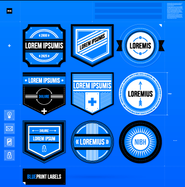 Creative business labels design graphic vector 01