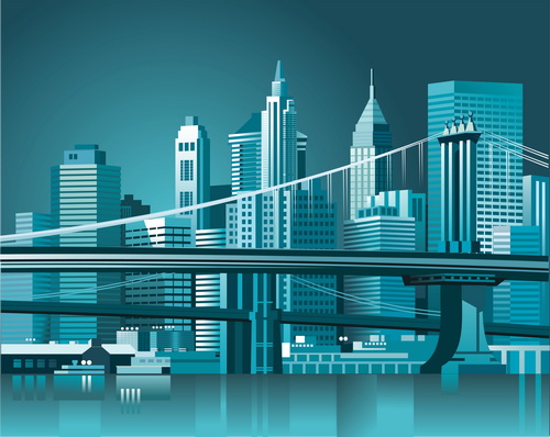 Modern city building design vector material 03 Modern city building design vector material 03