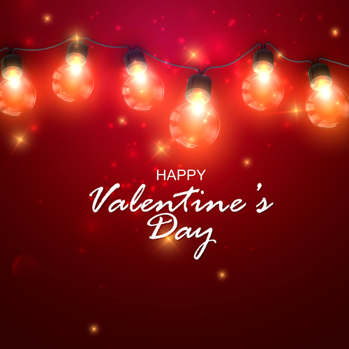 Red Valentine background with light bulb vector 01 Red Valentine background with light bulb vector 01