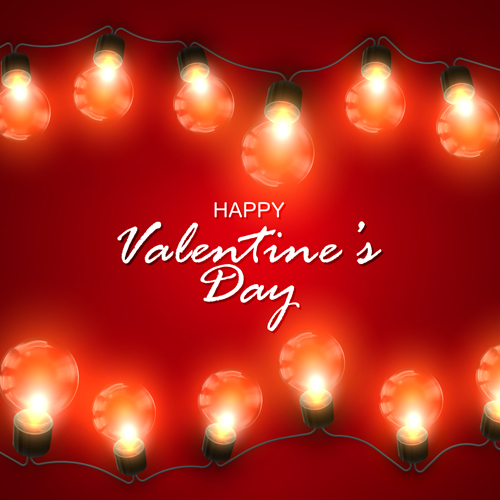 Red Valentine background with light bulb vector 02 Red Valentine background with light bulb vector 02