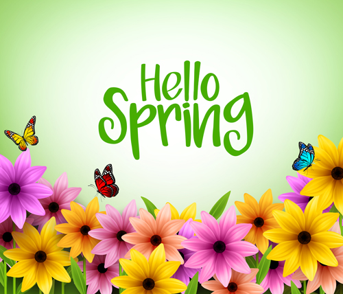 Spring flower beautiful background vector 07
