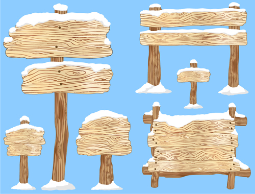 Winter wooden billboard vector material 03 Winter wooden billboard vector material 03