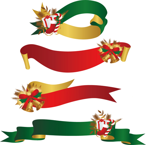 Christmas gift with Bell and ribbon vector