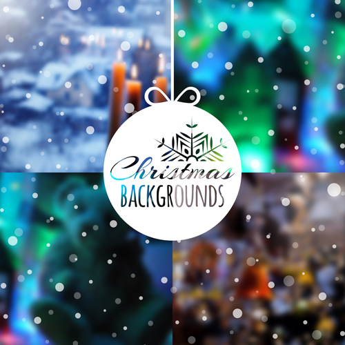Christmas snow with blurred backgrounds vector 04 Christmas snow with blurred backgrounds vector 04