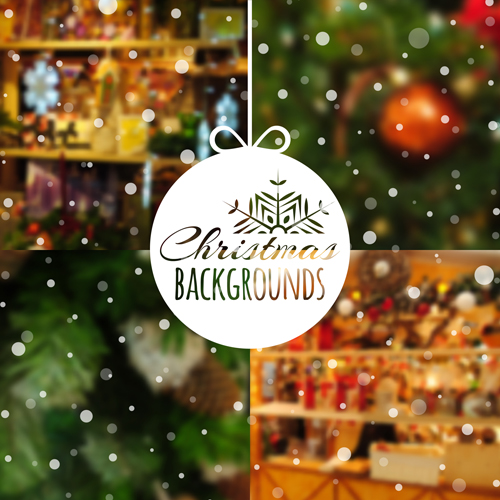 Christmas snow with blurred backgrounds vector 05 Christmas snow with blurred backgrounds vector 05
