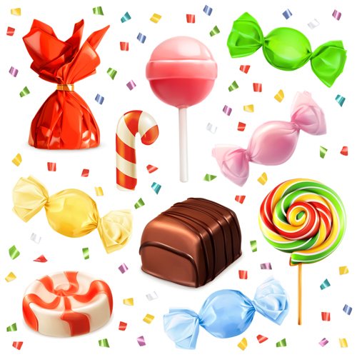 Colored candies vector design material 02 Colored candies vector design material 02