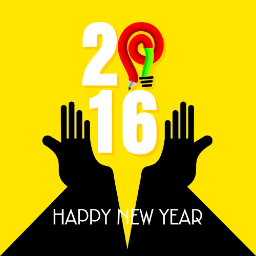 Creative 2016 new year design vector collection 09 Creative 2016 new year design vector collection 09