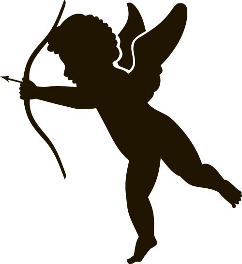 Cute cupid silhouetter vectors Cute cupid silhouetter vectors