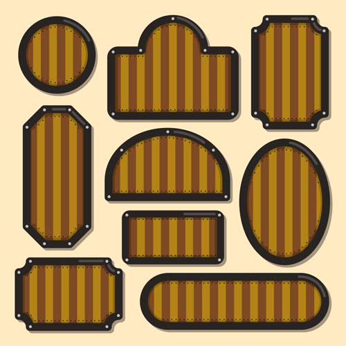 Dark color frames retro vector