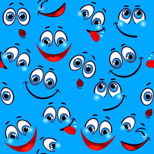 Funny cartoon face pattern vector graphic Funny cartoon face pattern vector graphic