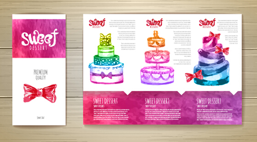 poster hand drawn card vector cake 