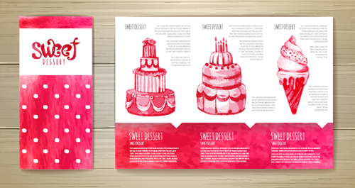 poster hand drawn card vector cake 