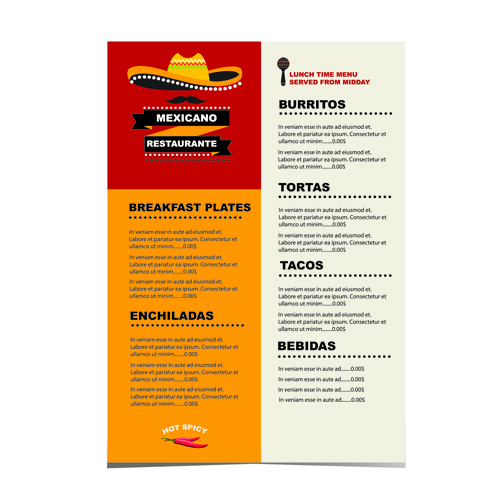 Mexican restaurant menu creative vector 04 Mexican restaurant menu creative vector 04
