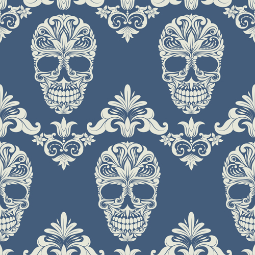 skull seamless pattern 
