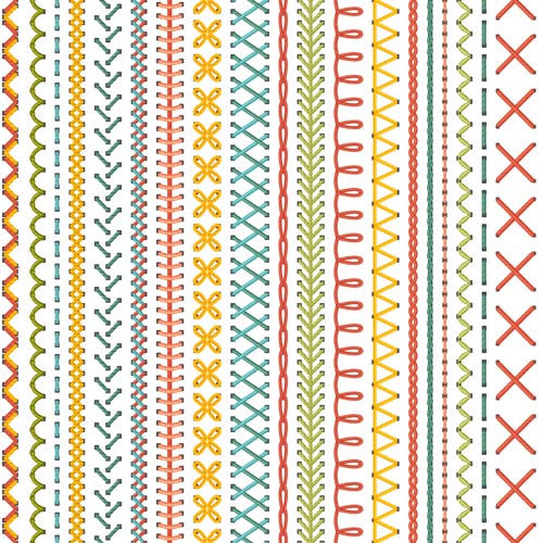 Sewing colored border seamless vector 02