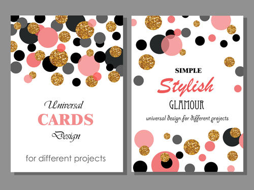 Stylish cards with ronud dot vector 01 Stylish cards with ronud dot vector 01