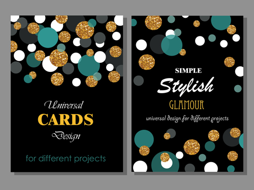 Stylish cards with ronud dot vector 02 Stylish cards with ronud dot vector 02
