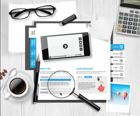 Work desktop template design vector 06 Work desktop template design vector 06