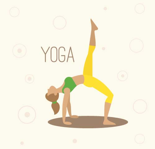 Yoga gril vector material set 02