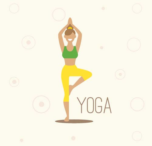 Yoga gril vector material set 03 Yoga gril vector material set 03
