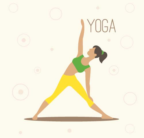 Yoga gril vector material set 05 Yoga gril vector material set 05