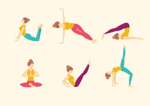 Yoga gril vector material set 07 Yoga gril vector material set 07