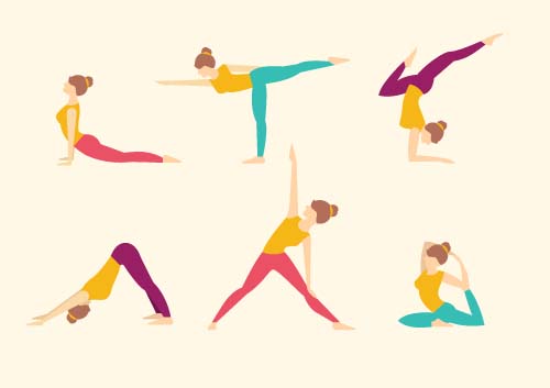 Yoga gril vector material set 08 Yoga gril vector material set 08