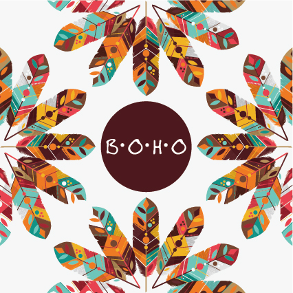 Boho style background vector illustration 08 Boho style background vector illustration 08