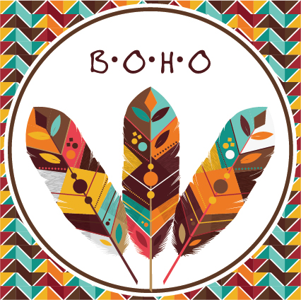 Boho style background vector illustration 09 Boho style background vector illustration 09