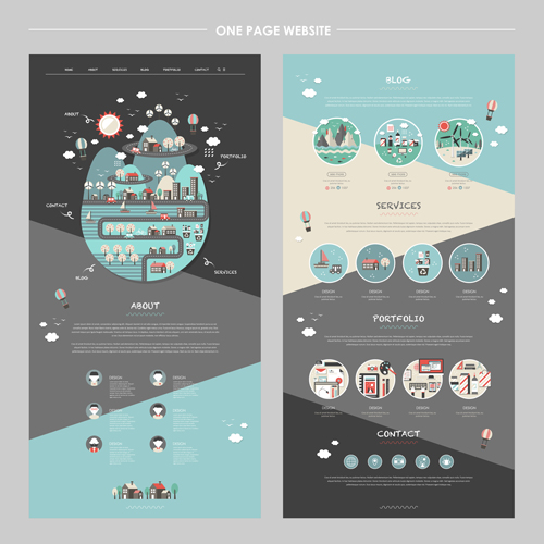 Business page design template vector 03 Business page design template vector 03